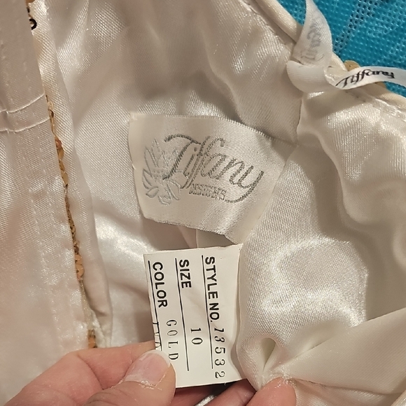 Tiffany Designs Gold Floral Kids Dress With Pockets - Picture 5 of 6